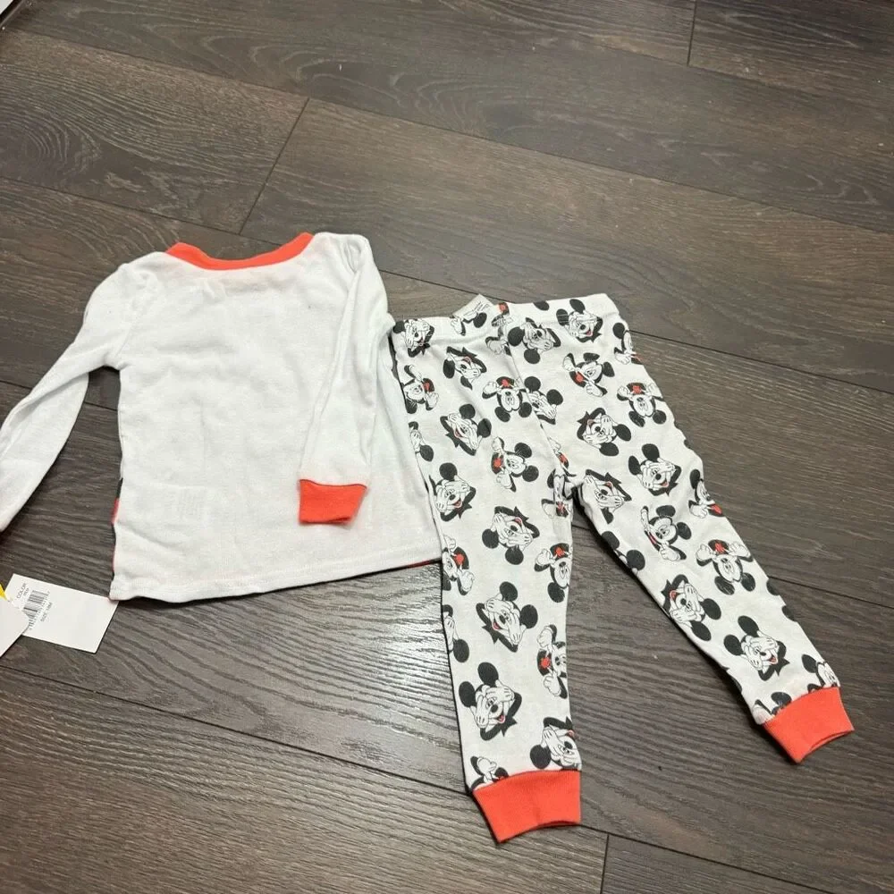 Disney Kids Infant 18M Mickey Mouse 2 Piece Pajama Set New
